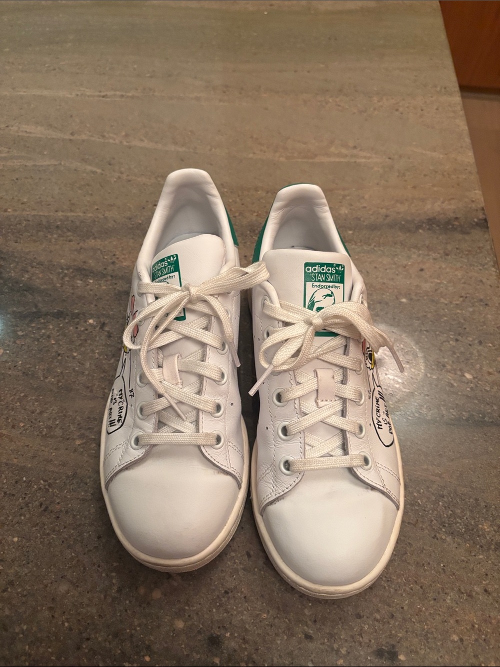 Adidas Stan Smith White & Green Women’s us 4 1/2 size Sneakers